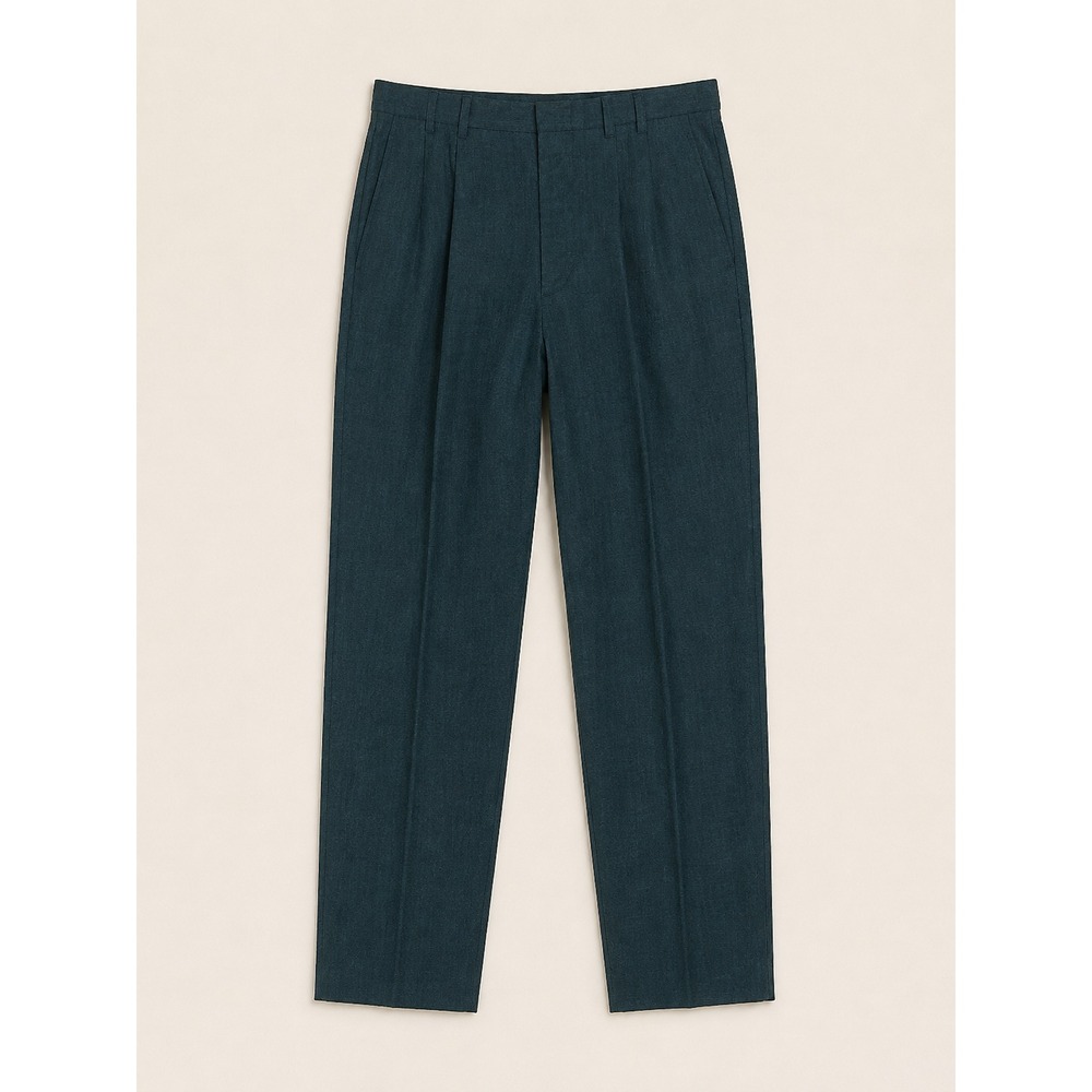Jhane Barnes Men's Pants Size 32 Wool|Linen Blend Teal Hi Rise Classic Dressy - Picture 3 of 7